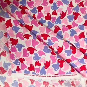 Hearts Print 100% Cotton Fabric 46” x 1 yard